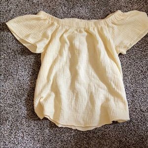 Light Yellow Off The Shoulder Top